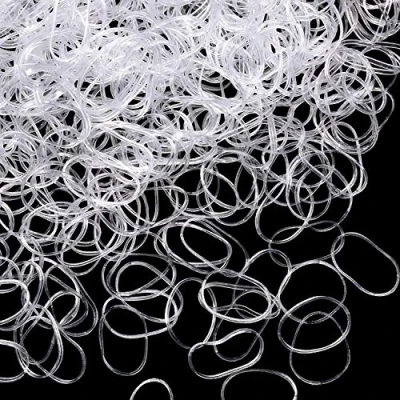 Image of Pack of 1000 Mini Rubber Bands Soft Elastic for Kids Hair, Braids Wedding Hairstyle and More (Clear)