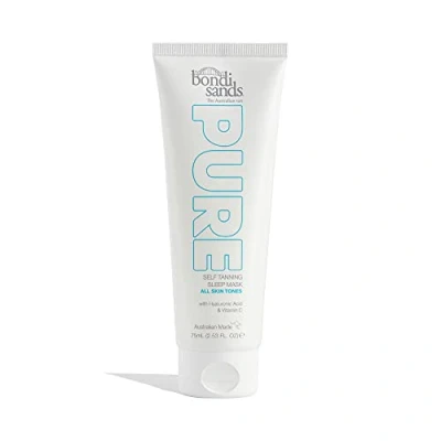 Image of Bondi Sands PURE Self Tanning Sleep Mask Hydrating Formula Gives a Natural Glow Overnight, Enriched with Cocoa &amp; Shea Butter, Hyaluronic Acid, Vitamins C + E, Vegan Cruelty Free 75 mL/2.53 Oz