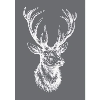 Image of Rayher Set of Mask Stencil and Craft Squeegee for Paper Crafts, Cardmaking Painting, Reusable Silk Screen Template with Red Stag Design, 14.8x21cm, 45062000