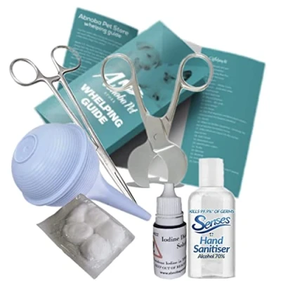 Image of ABNOBA PET STORE Alpha Dog Whelping Kit Puppy Kitten Welping Box Aspirator Iodine