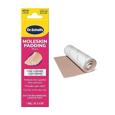 Image of Dr. Scholl&#039;s Moleskin Plus 24&quot; x 4 5/8&quot; Padding Roll, 1 Count