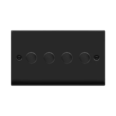Image of Click Deco 4 Gang 2 Way 100W LED Dimmer Switch Matt Black