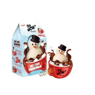 Image of Snowman Hot Chocolate Xmas gift Box Melting Filled with Milk Chips And Mini Marshmallows Great For Christmas Stocking Filler No Mug Adult Children 75 g