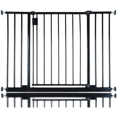 Image of Safetots Extra Wide Hallway Gate, 97cm 103cm, Black, Pressure Fit Baby Safety Barrier for Hallways and Spaces, Easy Installation