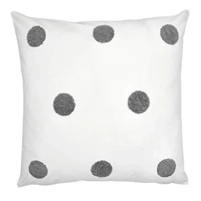Image of Appletree Garden Filled Cushion, 100% Cotton, White with Slate Dots, 43x43cm (17x17)