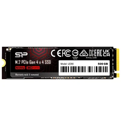 Image of Silicon Power 500GB UD90 NVMe 4.0 Gen4 PCIe M.2 SSD R/W up to 5,000/3,850 MB/s (SP500GBP44UD9005)