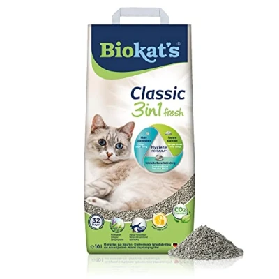 Image of Biokatʼs Classic Fresh 3in1 with spring fragrance Clumping cat litter 3 different grain sizes 1 bag (1 x 10 L)