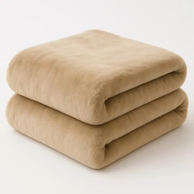 Image of Dreamcatcher Luxurious Cream Faux Fur Throw Blanket 160 x130cm, Large Blankets and Throws Fleece Blanket, Ideal Fluffy for Sofas, Beds, Chairs Couch