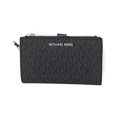 Image of Michael Kors Jet Set Double Zip Wristlet Black PVC