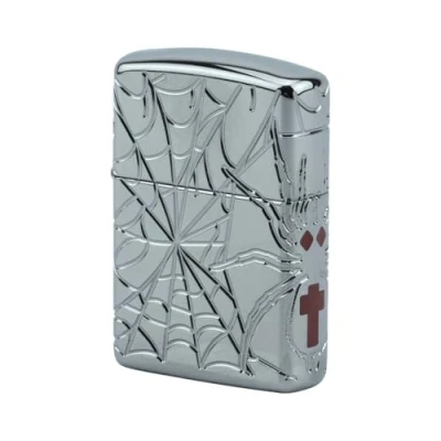 Image of ZIPPO Spider Deep Carved Armor Case Chrome Ha Limited to 1000 Pieces, 8 Sided Engraved with Side Epoxy Inlay, in Special Packaging