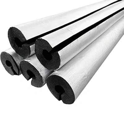 Image of Plerile Pipe Insulation Tubing 30mm Thick Antifreeze Foam Tube For Outdoor Water Pipes Faucets, 22mm 120mm ID Rubber Hose With Aluminum Foil (Color : 30mm, Size 120mm)