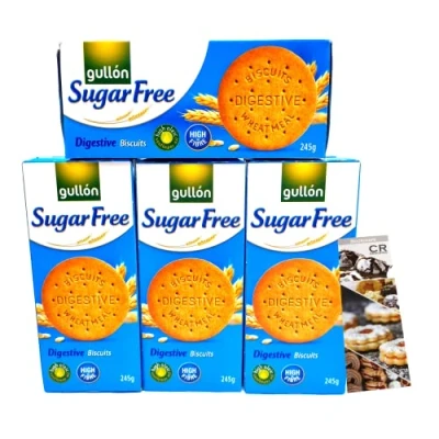 Image of GULLON Sugar Free Digestive Biscuits (4x245g) Gullon, Multi Pack For Diabetics, Plain Pantry