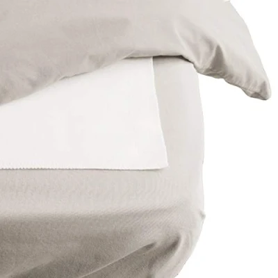 Image of Hippychick Cotton Flat Mattress Protector, 100 Percent Waterproof, Anti Allergy, Machine Washable, Pure Brushed Cotton, White, 75 x cm, Fits Cot Bed
