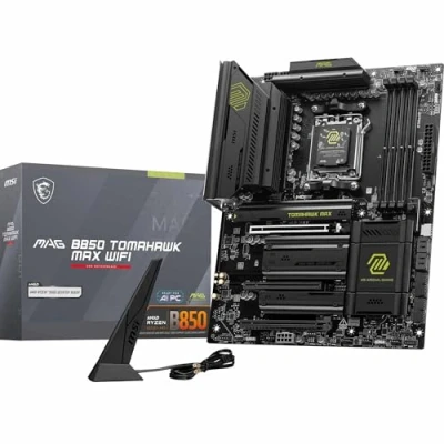Image of MSI MAG B850 TOMAHAWK MAX WIFI Motherboard, ATX Supports AMD Ryzen 9000/8000 / 7000 Processors, AM5 80A SPS VRM, DDR5 Memory Boost 8400+ MT/s (OC), PCIe 5.0 x16, M.2 Gen5, Wi Fi 7, 5G LAN