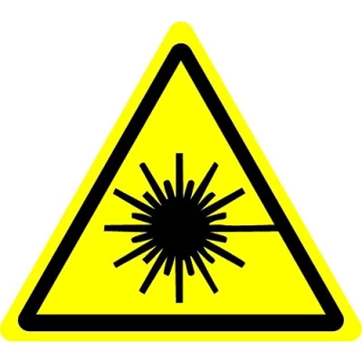 Image of ISO Safety Sign Warning Laser Beam Symbol Self Adhesive Sticker 50mm x