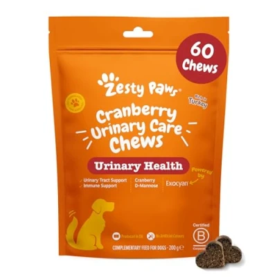 Image of Zesty Paws Cranberry Urinary Care Supplement for Dogs Dog UTI Treatment Extract Support Health 60 Pcs