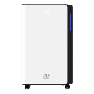 Image of NETTA 20L/Day Low Energy Dehumidifier Digital Control Panel, Air Filter,Continuous Drainage, Auto Restart, Timer, 4.5L Water Tank, Child Lock Damp, Mould Control, Laundry Drying, 345W, R290