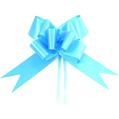 Image of SHATCHI Large 30mm/3cm Ribbon Pull Bows for Party Wall, Gift Wraps, Christmas Trees, Wedding, Birthday Hampers Decoration Florist, Light Blue, 30pcs
