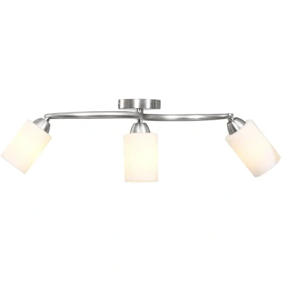 Image of vidaXL Ceiling Lamp with Ceramic Shades for 3 E14 Bulbs White Cone