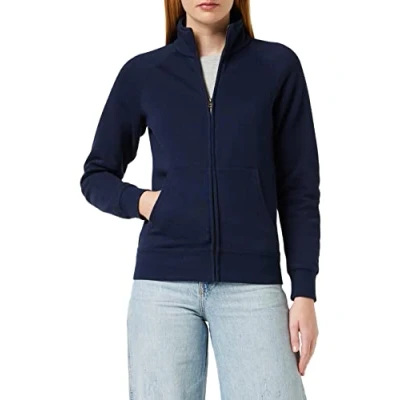 Image of Fruit of the Loom Women&#039;s Zip front Premium Sweater, Deep Navy, 16 (Manufacturer Size:X Large)