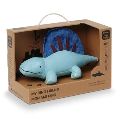 Image of Little Big Friends Dino Stimulate the Senses with Colors, Textures &amp; a Tinkling Bell Vegan Leather Easy to Clean Dimitri Dimetrodon