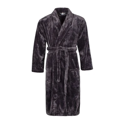 Image of Mens 1 Pack SOCKSHOP Heat Holders Fleece Dressing Gown Antique Silver M
