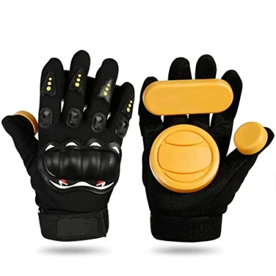 Image of POFET Skateboard Gloves Downhill Slide Fire Stone Flint Sparks Longboard Protective Gear/Pad
