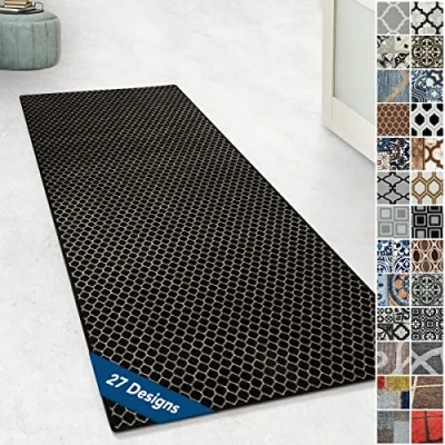 Image of Design Carpet Runner Rug Floor Mat, Non Slip Mat for Kitchen Hallway Living Room Bedroom Vintage Ornament Classic Modern (80 x 600 cm, Dundalk)