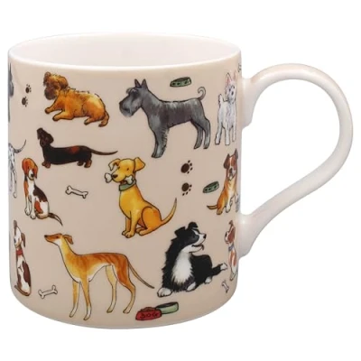 Image of The Leonardo Collection Finola Stack Hot Dogs Mug for Home &amp; Kitchen Stylish Ceramic Mugs Tea Coffee Lovely Cup Set Mens Gifts Birthday Women