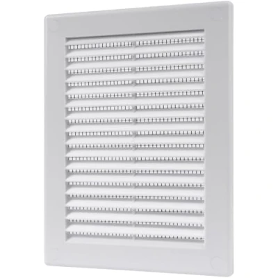 Image of Vent Systems 150 x 200 mm / 6&quot; 8&quot; Inch White Soffit Cover Flat Rectangular Air Louver Grille Built in Insect Screen HVAC Vents for Bathroom, Home Office, Kitchen