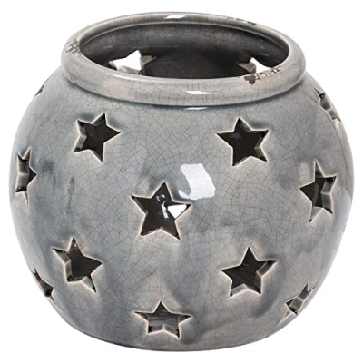 Image of Hill Interiors Garda Large Star Candle Lantern, Mixed, 15 x 18 1.6cm