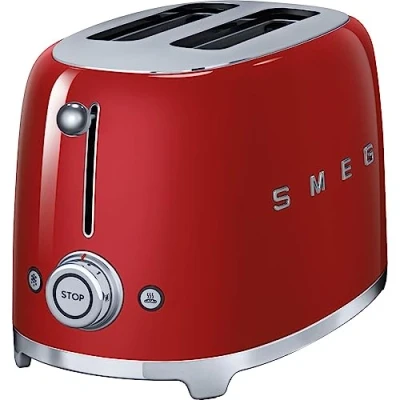 Image of Smeg TSF01RDUK 50s Retro 2 Slice Toaster Red