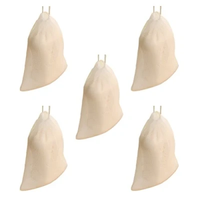 Image of Pack of 5 Exfoliating Mesh Soap Saver Pouch Bag Bubble Foam Net Handmade