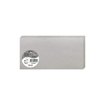 Image of Clairefontaine Ref 22589C Pollen Iridescent Folded Card (Pack of 25 Sheets) 106 x 213mm Sized, 210gsm Grained Card, Acid Free, Inkjet &amp; Laser Printer Compatible Silver