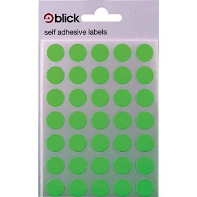 Image of Blick Coloured Labels in Bags Round Dia(1000)+A Free Pen (Green 13mm)