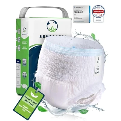 Image of Sensalou Incontinence Pants Adult Men Women Size S (22) Nappies