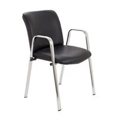 Image of Pavilion Armchair Chrome Frame Black CH0529