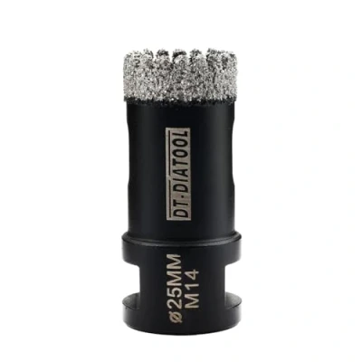 Image of DT DIATOOL Diamond Core Drill Bit 25mm Hole Saw for Porcelain Tile Ceramic Marble Granite M14 Thread