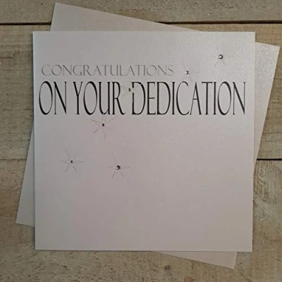 Image of WHITE COTTON CARDS Congratulations, Handmade Dedication Card (Code N218)