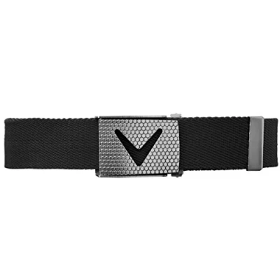 Image of Callaway Men&#039;s Cut to fit Solid Webbed Belt, Black (Black 002), One Size
