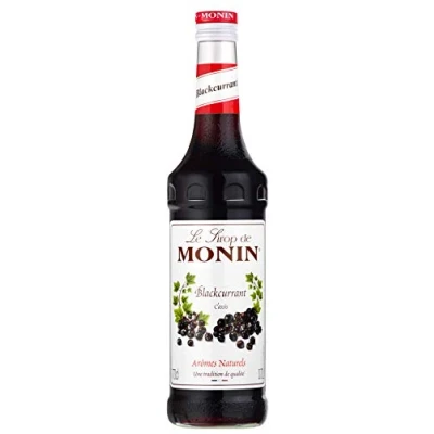 Image of MONIN Premium Blackcurrant Syrup 700ml for Cocktails and Mocktails. Vegan Friendly, Allergen Free, 100% Natural Flavours Colourings. Sugar