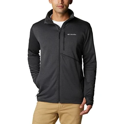 Image of Columbia Men&#039;s Park View Fleece Full Zip Jacket, black heather, Size S