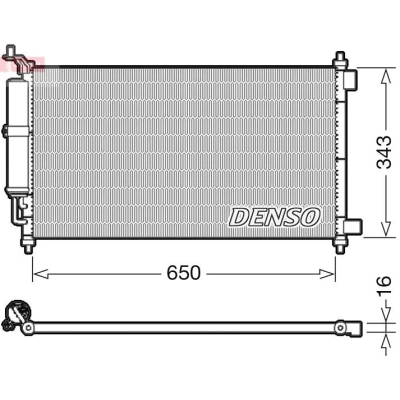 Image of 92100AX800, 92100AX801, 92100AX80B, 92100BA60A, 92100BH40A Condenser DENSO DCN46020 with dryer R134a NISSAN: Juke, MICRA 3, Note I