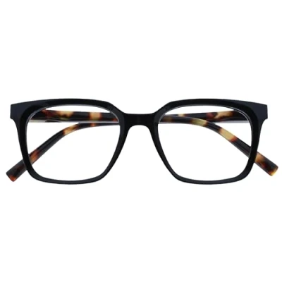 Image of OPULIZE KOI Reading Glasses Large Rectangular Frame Black Mens Womens Spring Hinges R50 1 +3.00