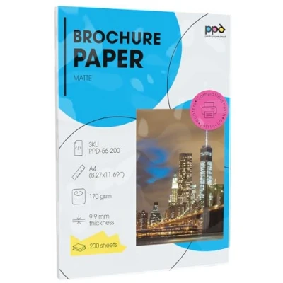 Image of PPD 200 Sheets A4 170gsm Matt Coated Inkjet Photo Quality Paper Special Bulk Buy Deal 56