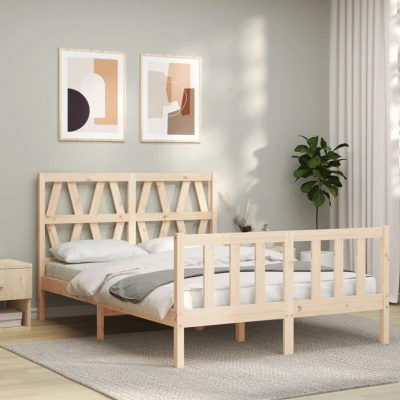 Image of vidaXL Bed Frame without Mattress Double Solid Wood Pine