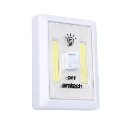 Image of Amtech Portable Switch Light for The Home, Garage, Shed and More, Powerful White LED with 240 Lumens, Easy to Install, Batteries Included