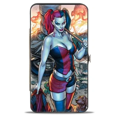 Image of Buckle Down Women&#039;s Hinge Wallet Harley Quinn, Multicolor, 7&quot; X 4&quot;