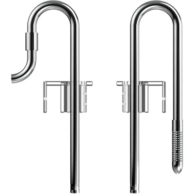 Image of FZONE 10 Inch Mini Stainless Steel Lily Pipe Inflow and Outflow Work with 12/16mm Filter Hoses, Ideal for Aquarium Plant Tanks, Acrylic Fixer (Mini 12mm)