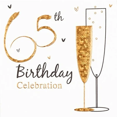 Image of Invitation Happy Birthday 65th with Envelopes Pack of 6